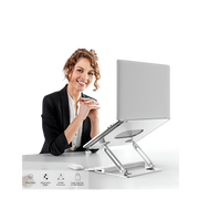 Laptop Stand, Adjustable Multi-Angle Laptop Holder, Compatible for Laptops up to 17 Inches, Sturdy Aluminum & Silicone.